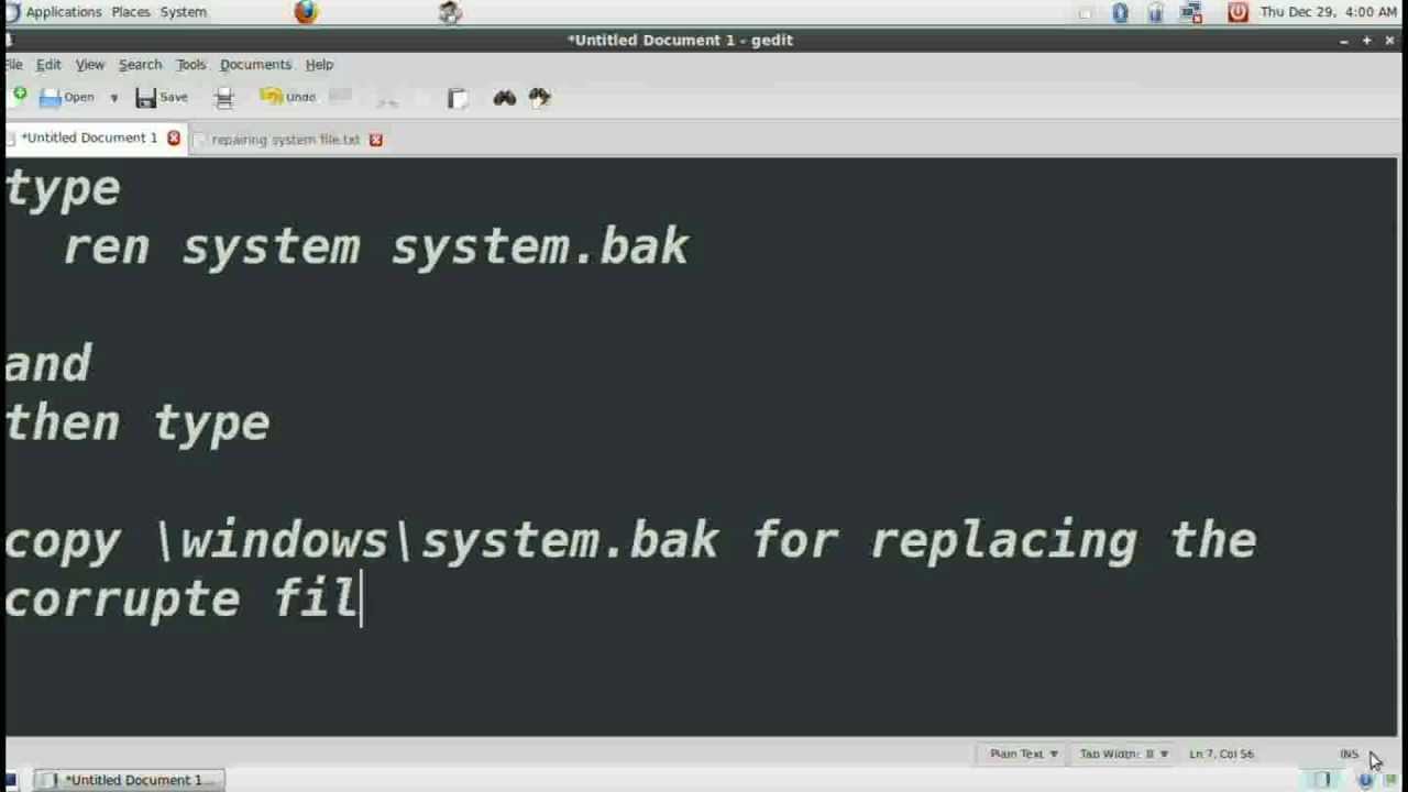 Error Windows System32 Config System